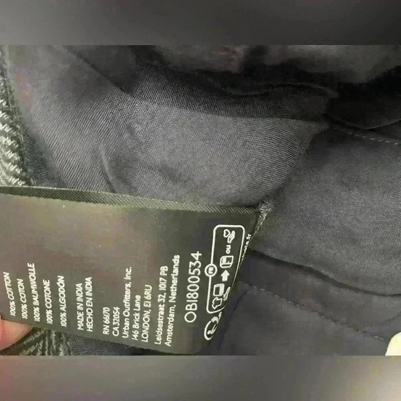 Free People NWT 100%Cotton Balloon Dress Pants Button Up Size 2 Grey Combo - Picture 8 of 12